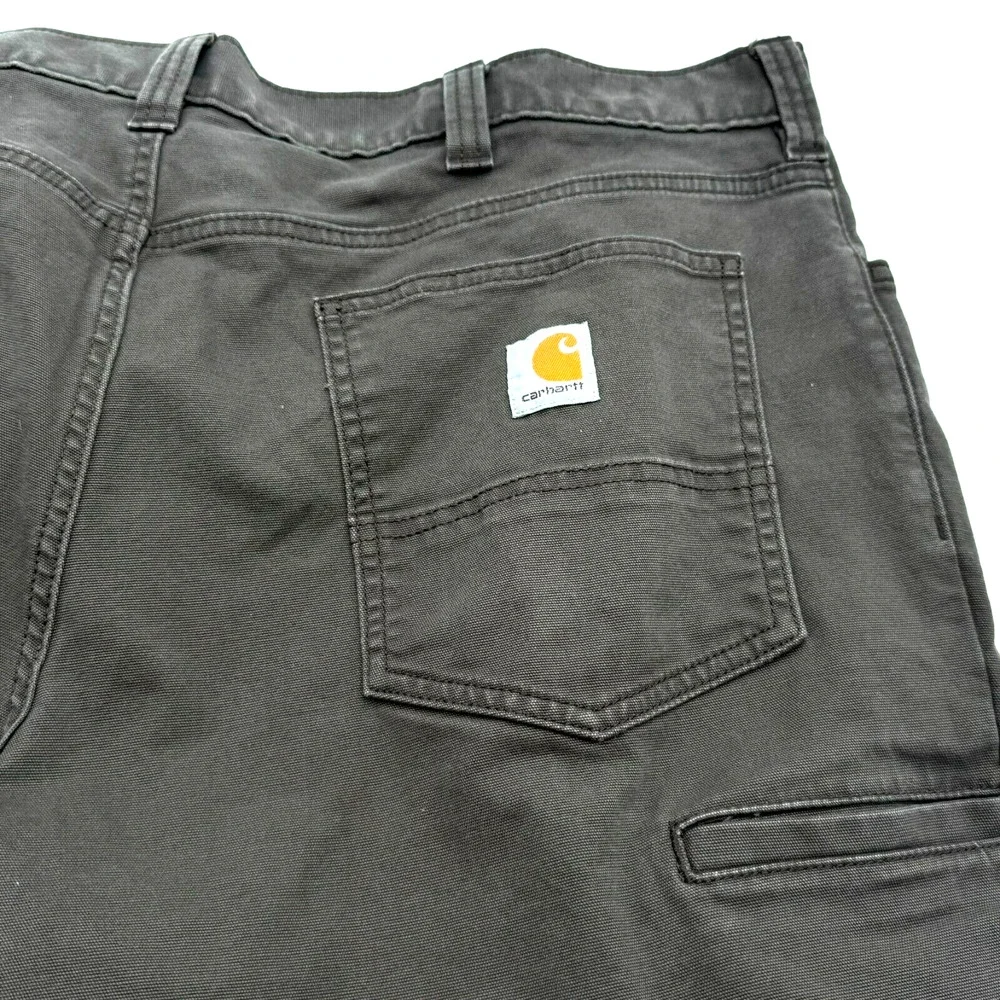 CARHARTT Men's 40X32 Coffee Brown Rugged Flex Relaxed Fit Canvas Work Pants Jean
